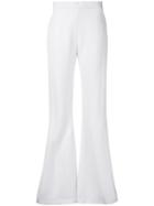Brandon Maxwell Piped Flared Trousers, Women's, Size: 6, White, Viscose