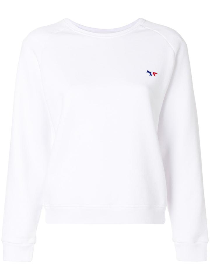 Maison Kitsuné Embroidered Logo Sweatshirt - White