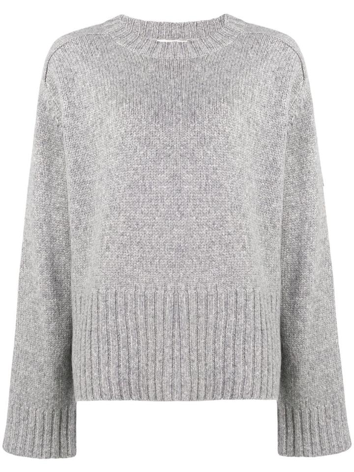 6397 Flared Long-sleeve Sweater - Grey