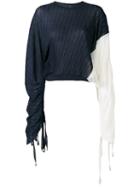 Marni - Asymmetric Pleated Blouse - Women - Silk/cotton - 42, Blue, Silk/cotton