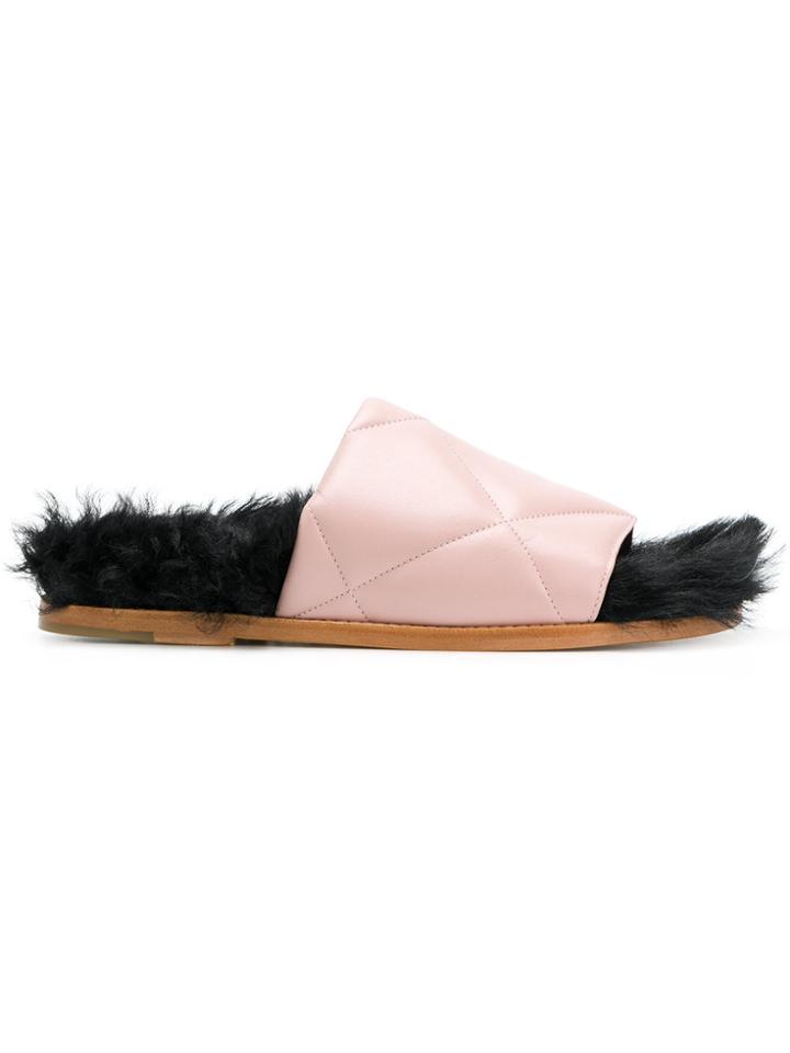 Marques'almeida Fur Sandals - Black