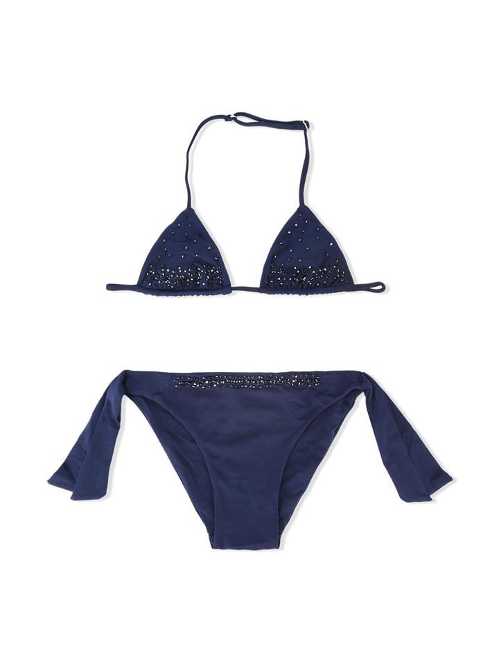 La Perla Kids Bead Embellished Bikini, Girl's, Size: 8 Yrs, Blue
