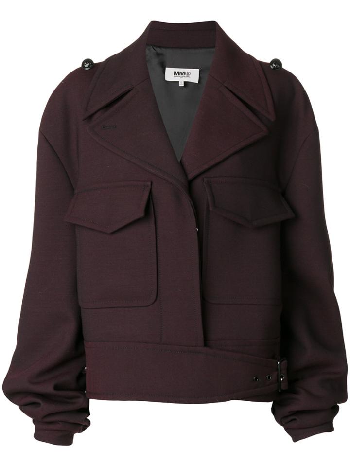 Mm6 Maison Margiela Gathered Sleeve Jacket - Pink & Purple