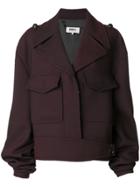 Mm6 Maison Margiela Gathered Sleeve Jacket - Pink & Purple