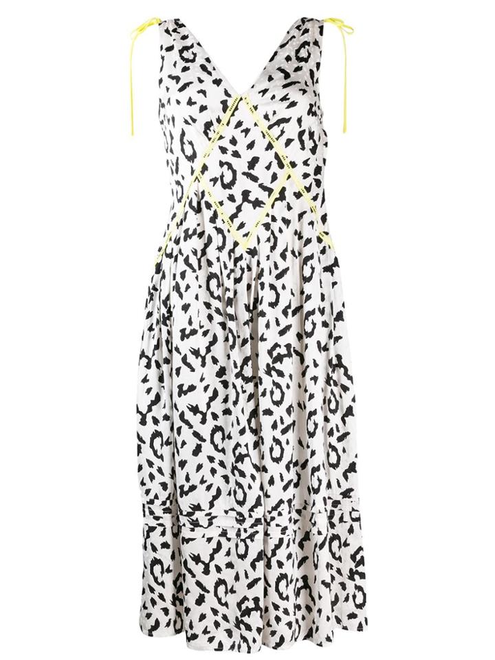 Self-portrait Leopard Print Midi Dress - White