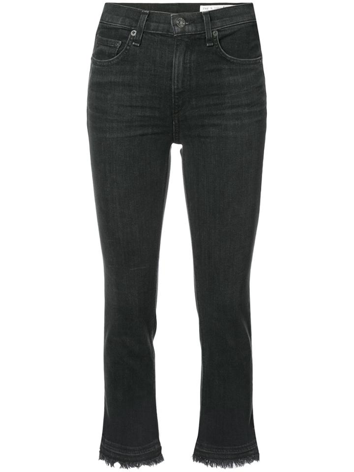 Rag & Bone /jean Cropped Raw Hem Jeans - Black