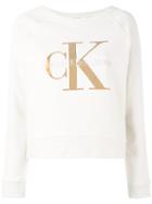 Ck Jeans Metallic Logo Print Sweatshirt - Nude & Neutrals