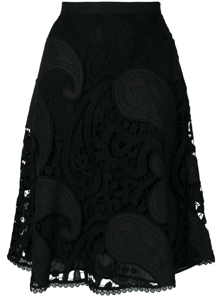 See By Chloé Lace Guipure A-line Skirt - Black