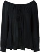Dondup Gathered Neck Blouse, Women's, Size: 40, Black, Silk