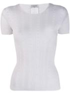 Chanel Pre-owned 2005's Perforated Cc Knitted Top - White