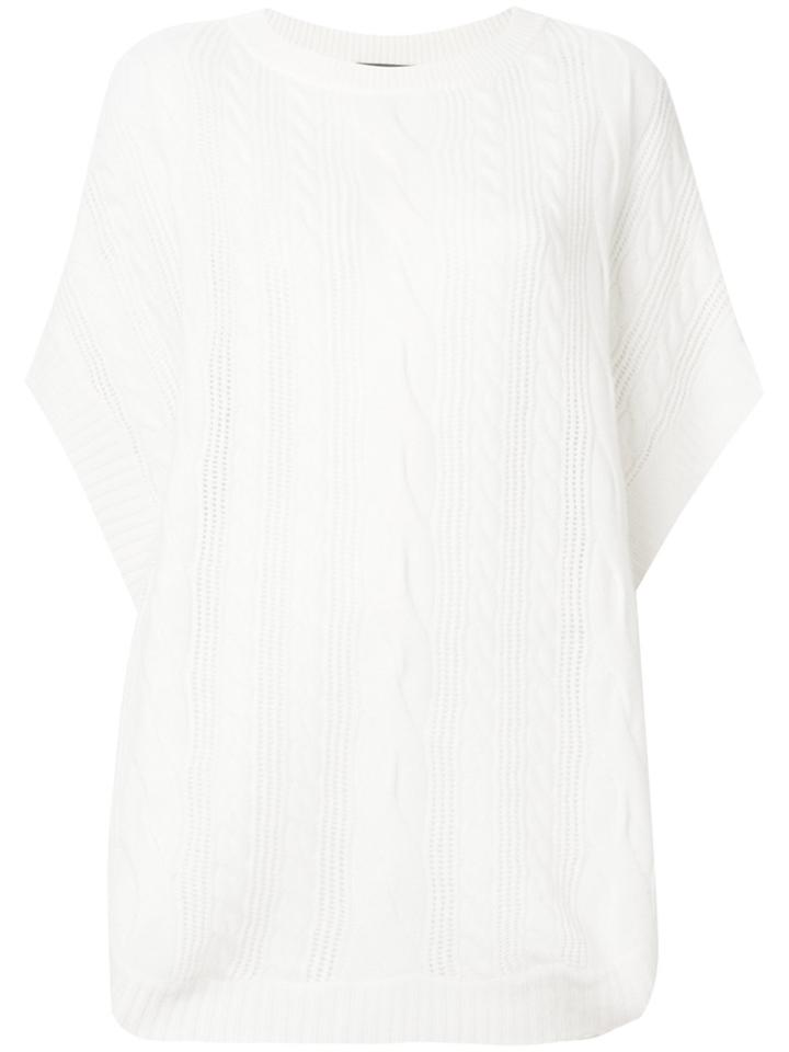 N.peal Cable Knit Poncho - Nude & Neutrals