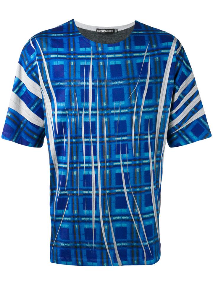 Issey Miyake Men - Printed T-shirt - Men - Cotton/polyester - 1, Blue, Cotton/polyester