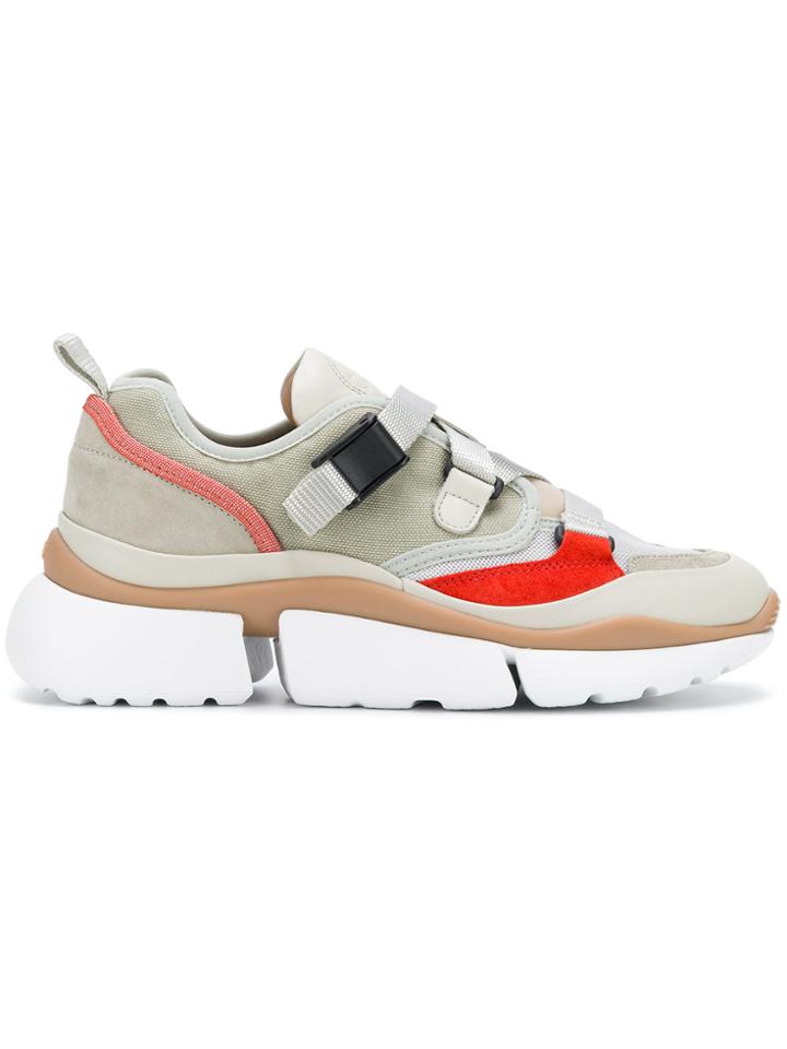 Chloé Ridged Platform Futuristic Sneakers - Green