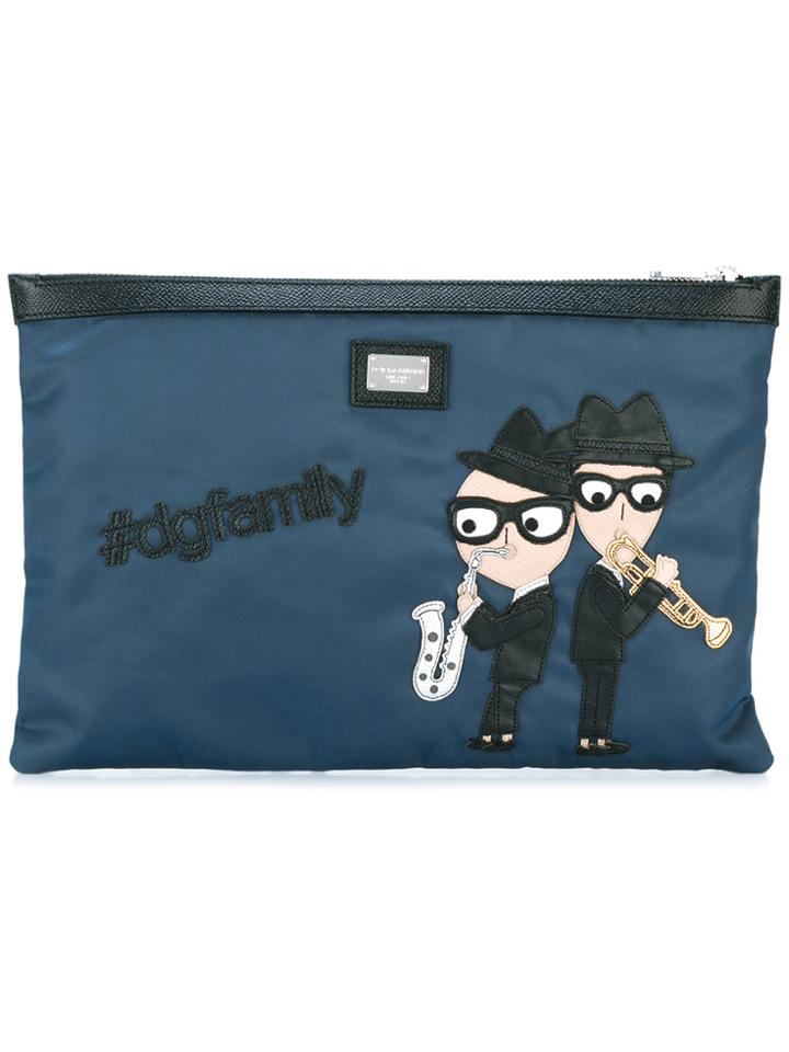 Dolce & Gabbana Designer's Patch Clutch - Blue