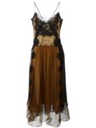 Alberta Ferretti Lace Detail Dress, Women's, Size: 44, Black, Silk/rayon/polyester/polyamide