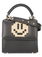 Mini 'alex Metal Smile' Tote, Women's, Black, Calf Leather, Les Petits Joueurs