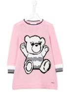 Simonetta Mini Bear Intarsia Knitted Dress, Toddler Girl's, Size: 2 Yrs, Pink/purple