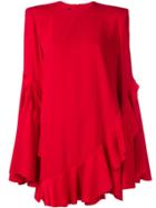 Alex Perry Long-sleeve Ruffle Dress - Red