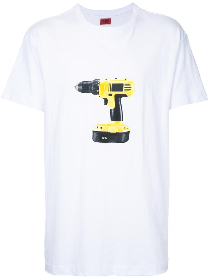 424 Fairfax - Drill Print T-shirt - Men - Cotton - L, White, Cotton