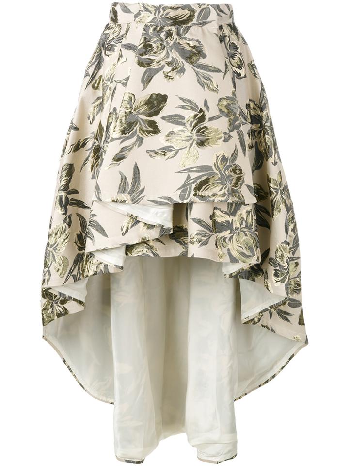 Christian Pellizzari Asymmetric Printed Skirt - Nude & Neutrals