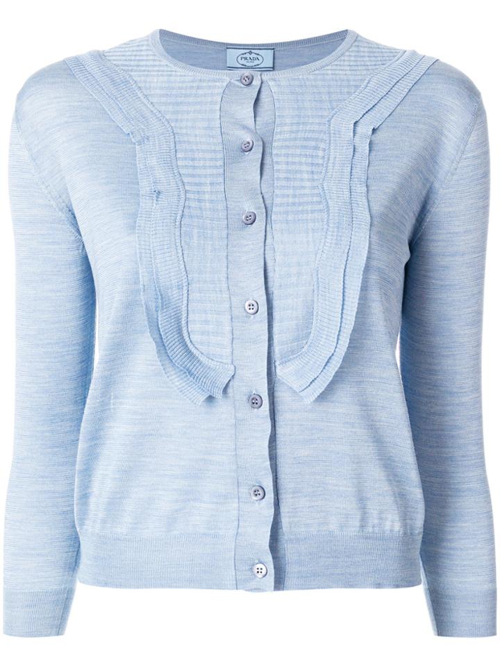 Prada Bib Front Cardigan - Blue