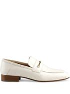 Gucci Leather Loafer With Horsebit And Double G - White