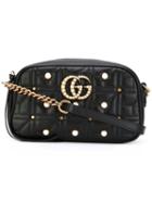 Gucci - Embellished Gg Marmont Cross-body Bag - Women - Calf Leather - One Size, Black, Calf Leather
