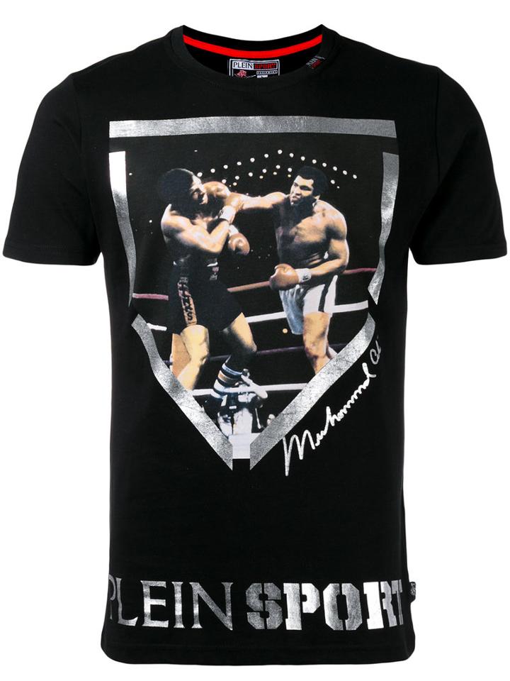 Plein Sport Print Front T-shirt, Men's, Size: Xl, Black, Cotton