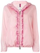 Moncler Ruffled Trim Hooded Jacket - Pink