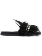 Simone Rocha Embellished Slides - Black