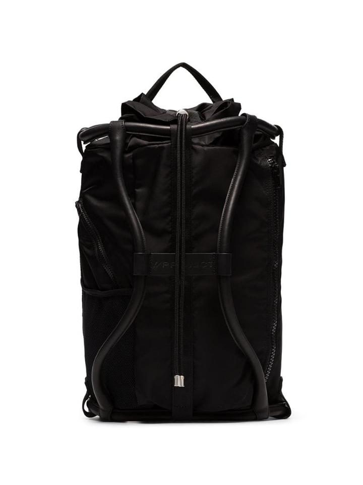 Y/project Leather-trimmed Backpack - Black