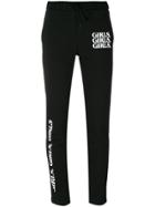 Brashy Slogan Printed Track Trousers - Black