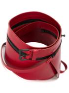 Ann Demeulemeester Zip Detail Buckle Belt, Women's, Size: Large, Red, Leather