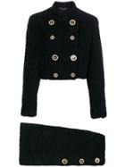 Versace Vintage Double-breasted Skirt Suit - Black