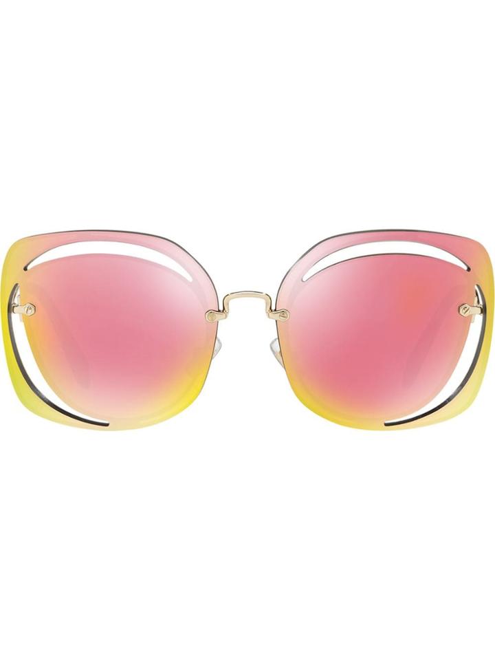 Miu Miu Eyewear Cut Out Sunglasses - Pink