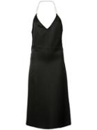Barbara Casasola Flared Backless Dress, Women's, Size: 40, Black, Silk/wool