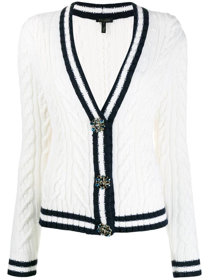 Escada V-neck Cardigan - White