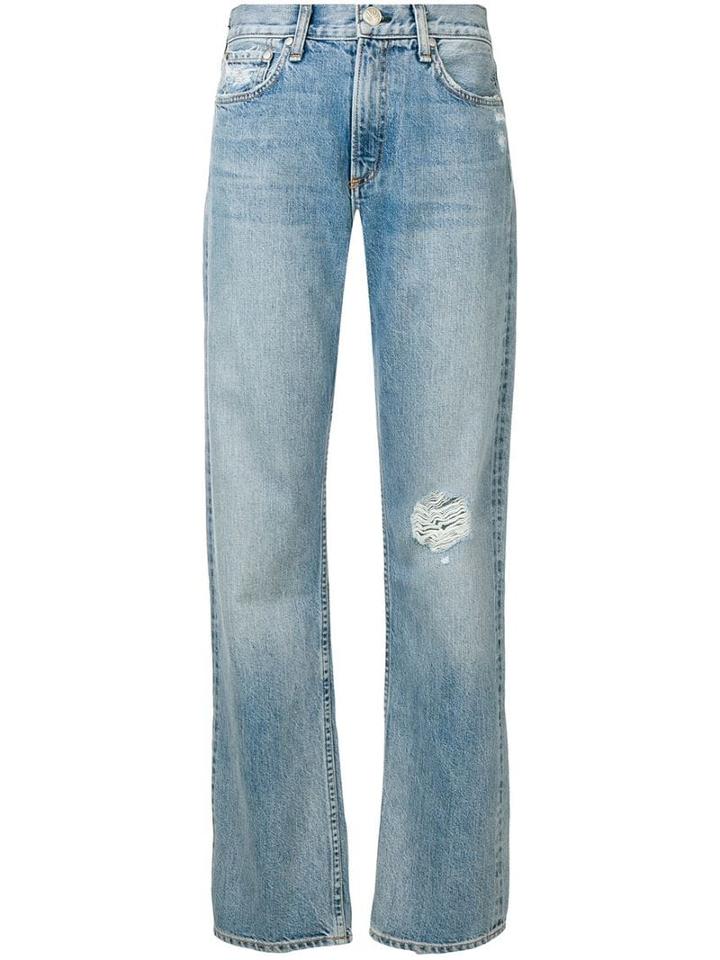 Rag & Bone Turn-up Hem Straight Jeans - Blue