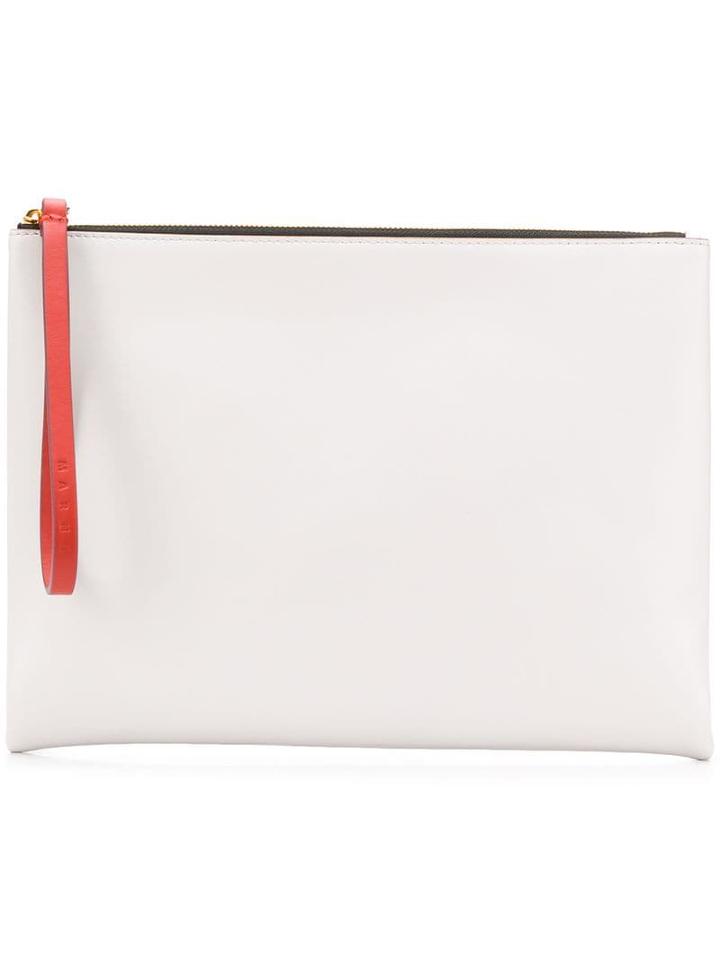 Marni Block Colour Leather Pouch - Neutrals
