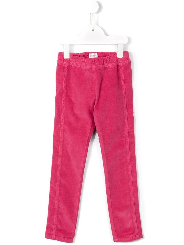 Il Gufo Velvet Slim-fit Trousers, Toddler Girl's, Size: 2 Yrs, Pink/purple