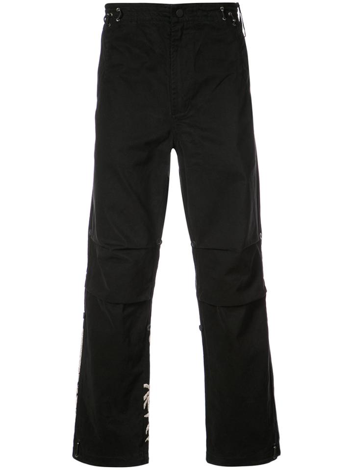 Maharishi Embroidered Back Trousers - Black