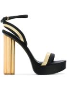 Salvatore Ferragamo Flower Heel Sandals - Black