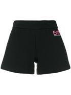 Ea7 Emporio Armani Logo Print Shorts - Black