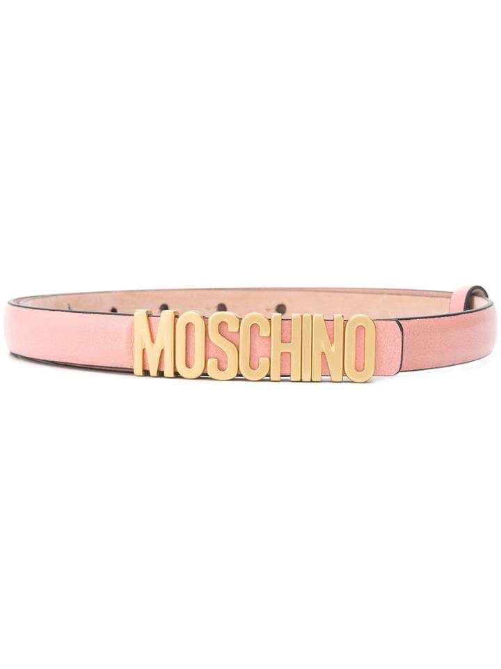 Moschino Logo Plaque Belt - Pink
