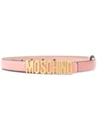 Moschino Logo Plaque Belt - Pink