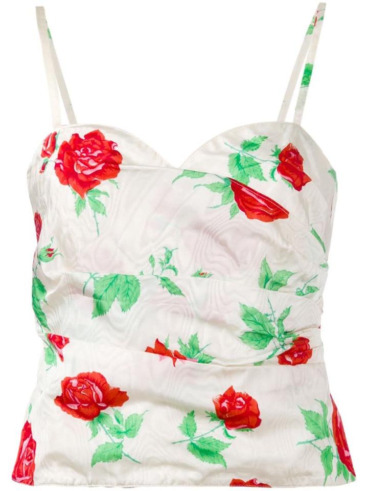 Emanuel Ungaro Pre-owned Rose Print Vest Top - Neutrals