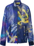 Y-3 Printed Bomber Jacket, Women's, Size: Small, Blue, Polyamide