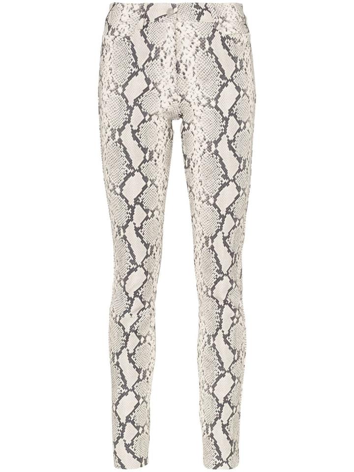 1017 Alyx 9sm Leather Snakeskin Print Trousers - Grey