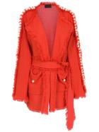 Andrea Bogosian Embellished Coat - Yellow & Orange