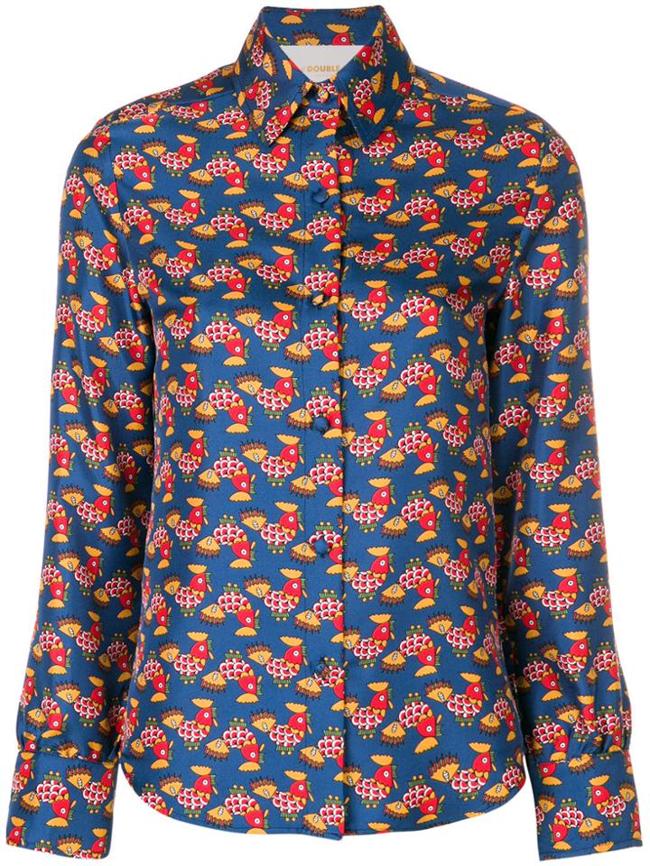La Doublej Chicken Print Shirt - Blue